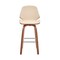 Armen Living Arabela 26" Cream Faux Leather and Walnut Wood Swivel Bar Stool LCAABAWACR26 - alternate 7